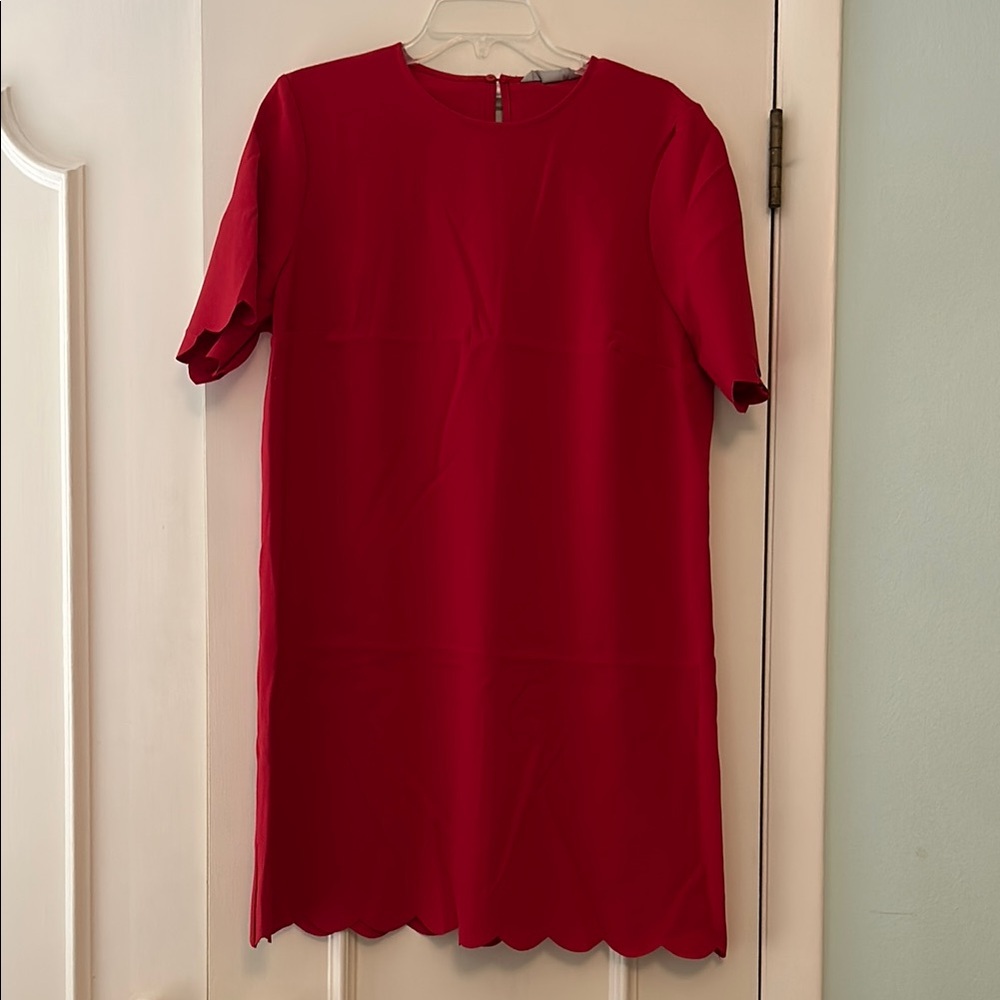 H&M Red Sheath Mini Dress Crew Neck Short Sleeve